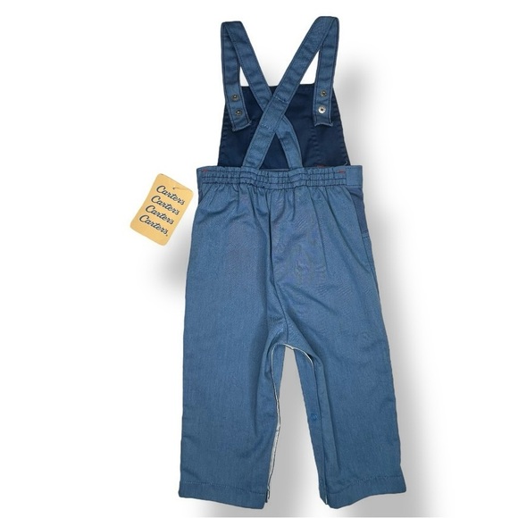 Carters Vintage Bib Overalls Blue Rodeo Bear Infant Toddler 80s 90s 24 Mos NWT - Picture 2 of 10